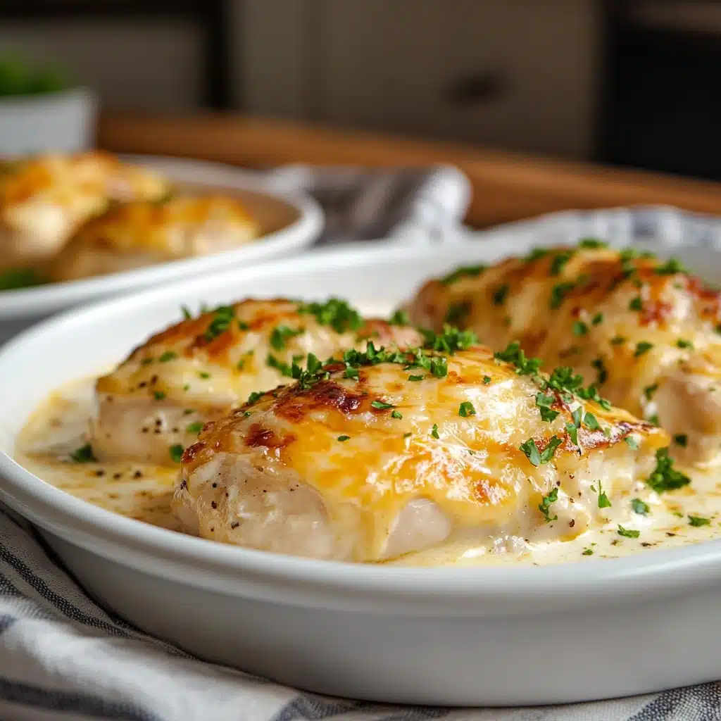a casserole dish with cheese and parsley on top