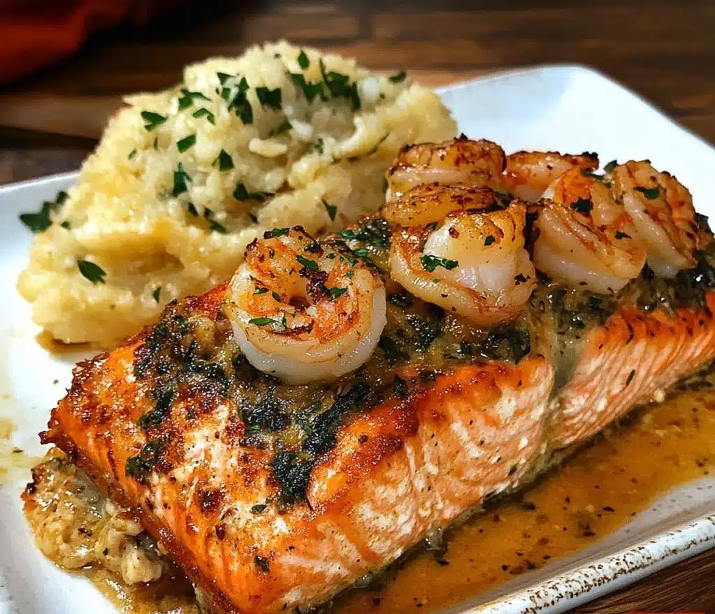Crab And Shrimp Stuffed Salmon
