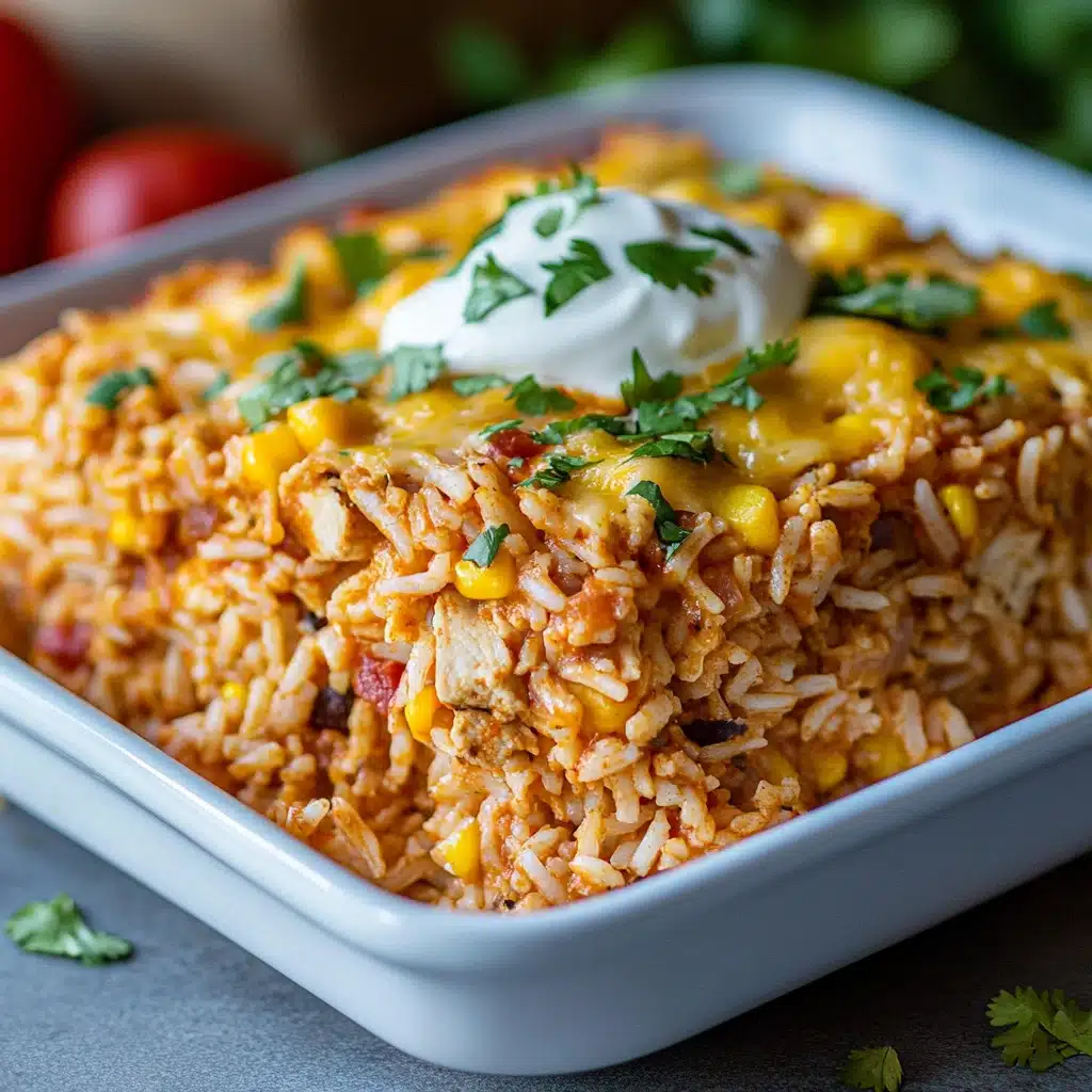 a spoon scooping out some food from a casserole dish with corn on it