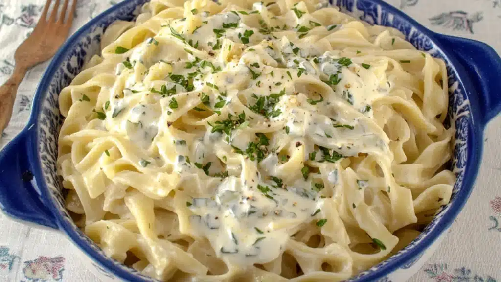 Polish Noodles with Sour Cream and Onions