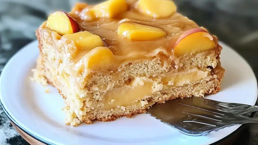 Peach Cake With Brown Sugar Frosting
