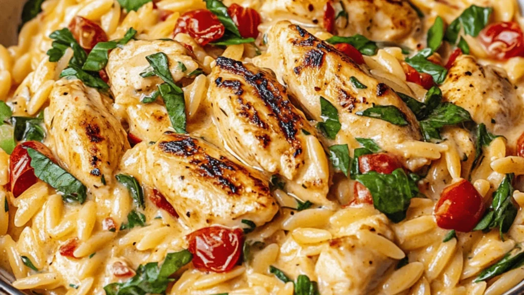 Creamy Tuscan Chicken Orzo