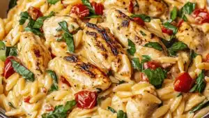 Creamy Tuscan Chicken Orzo