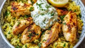 Chicken Tzatziki Rice Bake