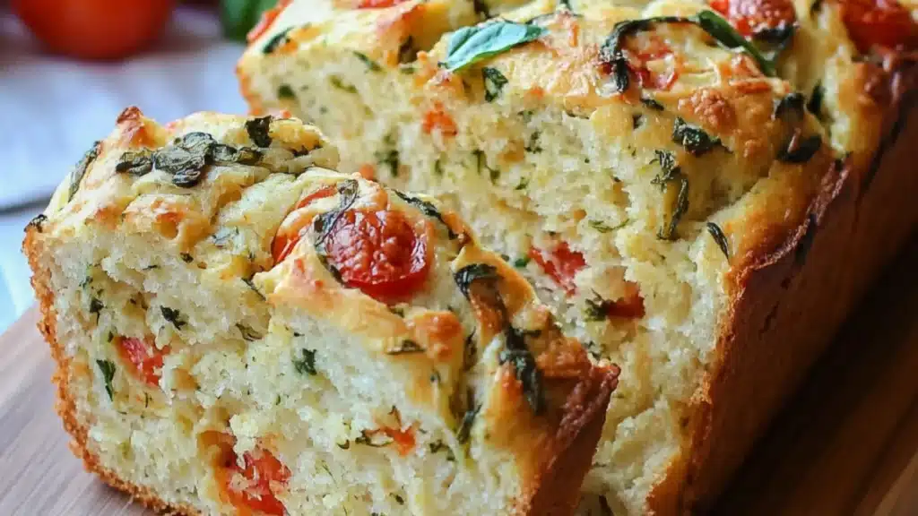 savory caprese bread recipe collage