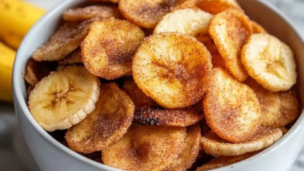 Cinnamon-Sugar Air Fryer Banana Chips