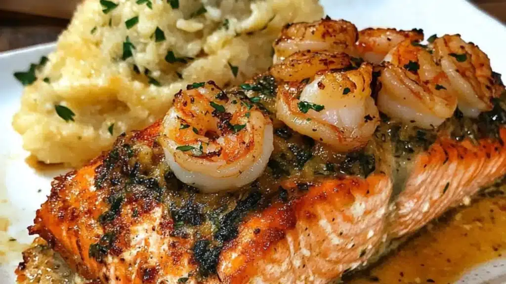 Crab And Shrimp Stuffed Salmon