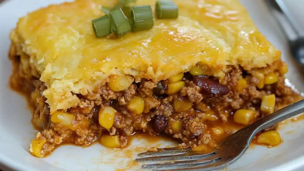 Easy Cheesy Taco Cornbread Casserole