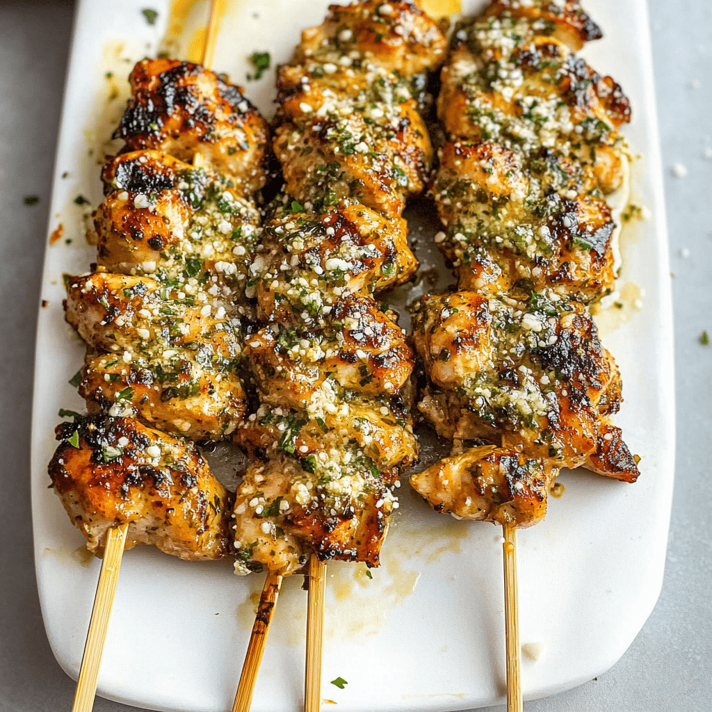 Garlic Parmesan Chicken Skewers