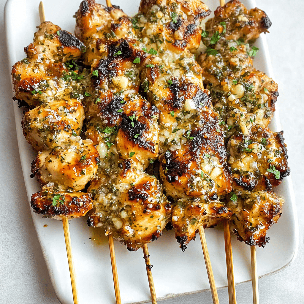 Garlic Parmesan Chicken Skewers