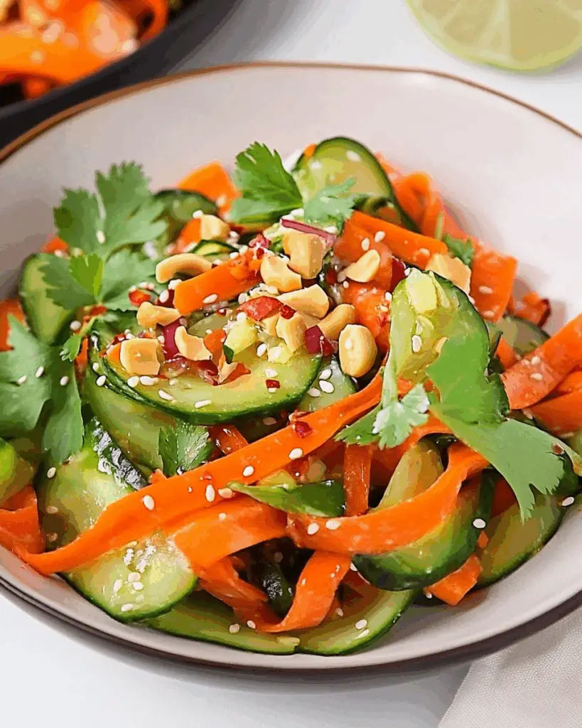 Quick Thai Carrot and Cucumber Ribbon Salad