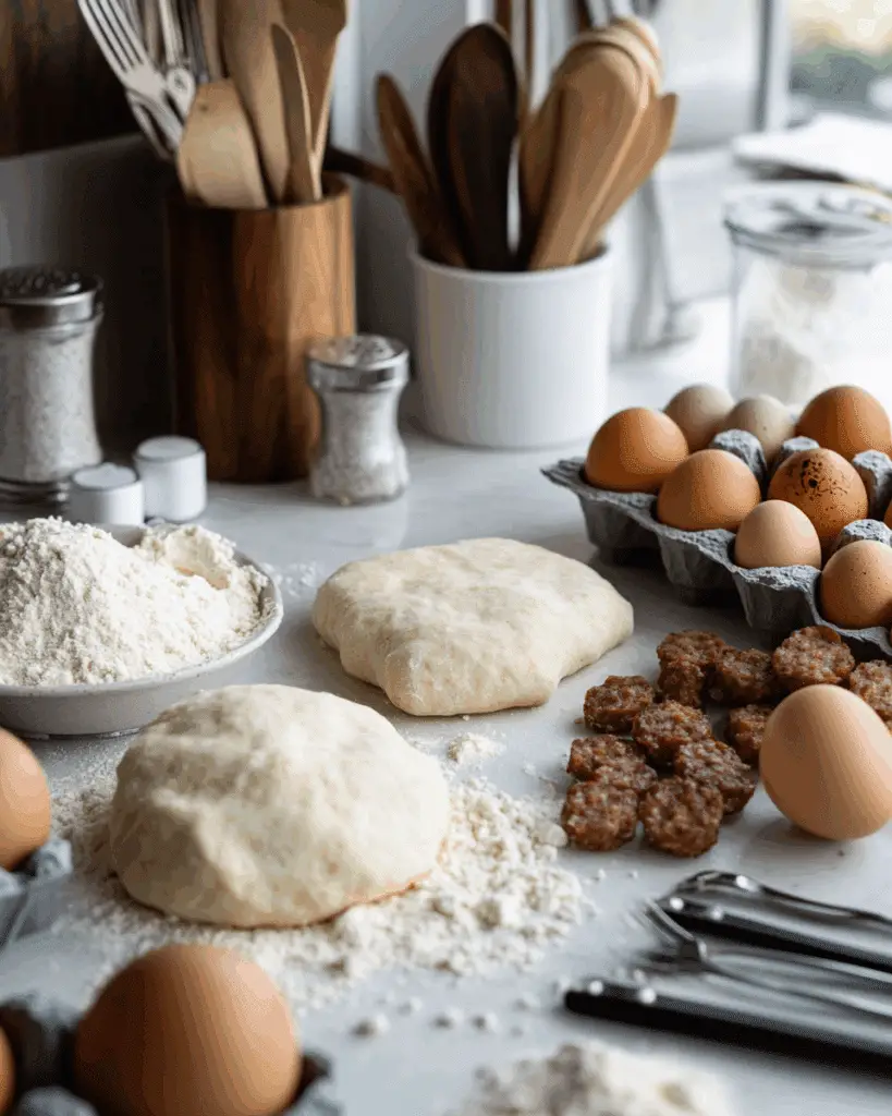 Biscuits and Sausage Gravy Breakfast Pizza