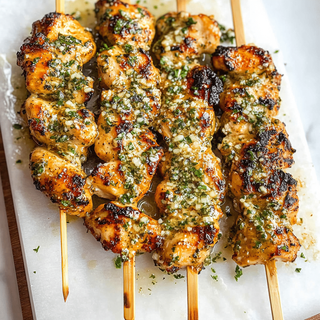 Garlic Parmesan Chicken Skewers