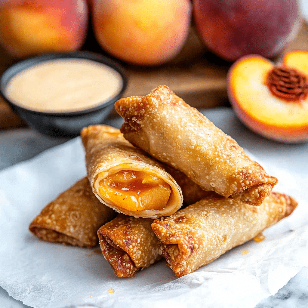 Peach Cobbler Egg Rolls