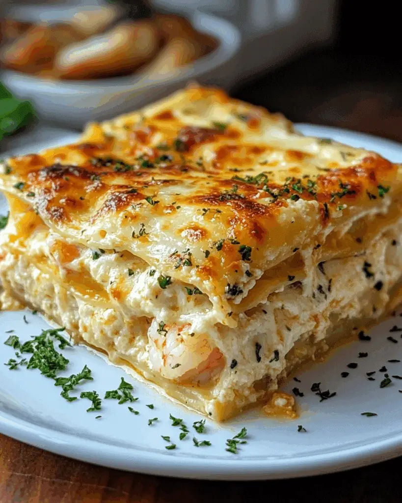 Garlic Butter Shrimp Scampi Lasagna