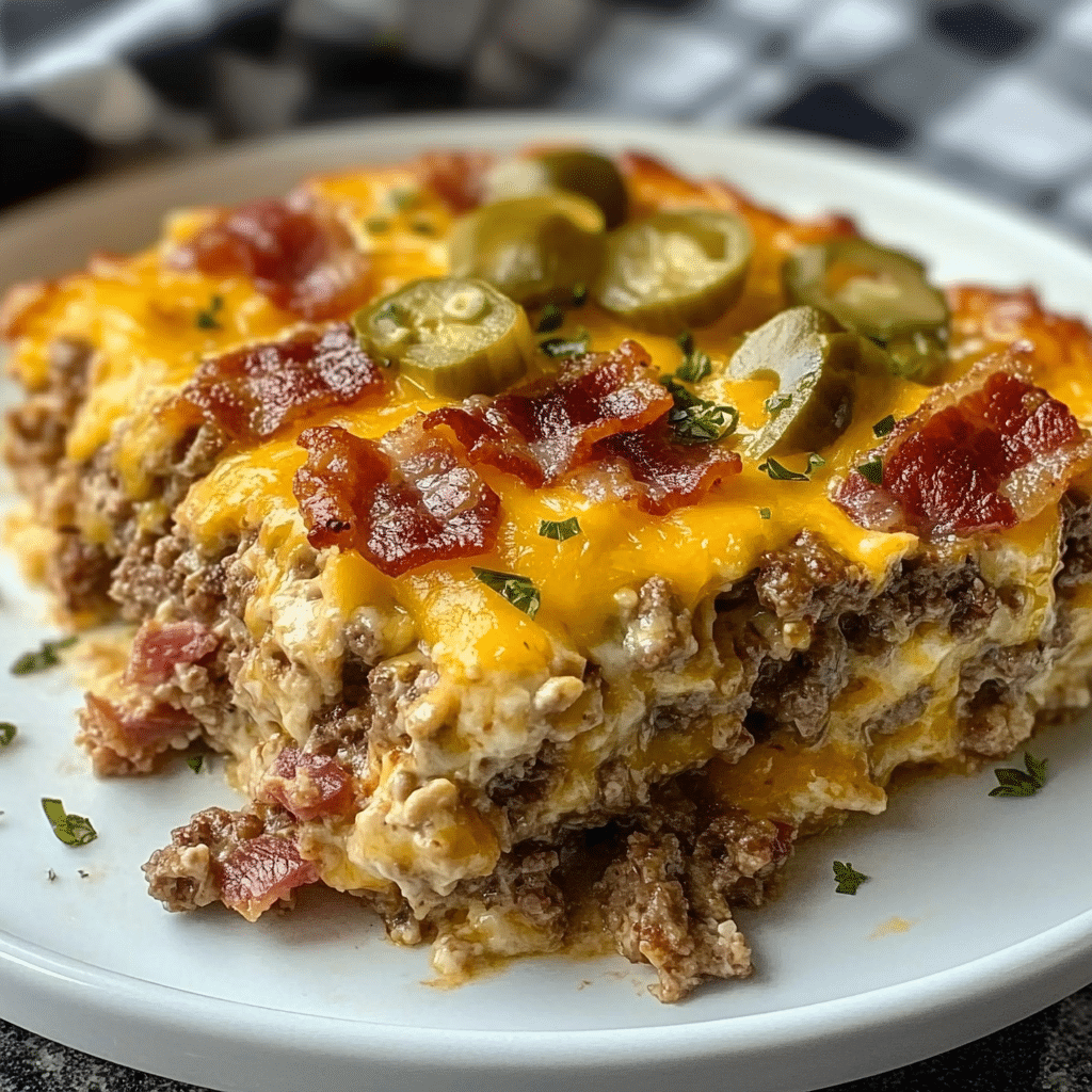 Low-Carb Bacon Cheeseburger Casserole