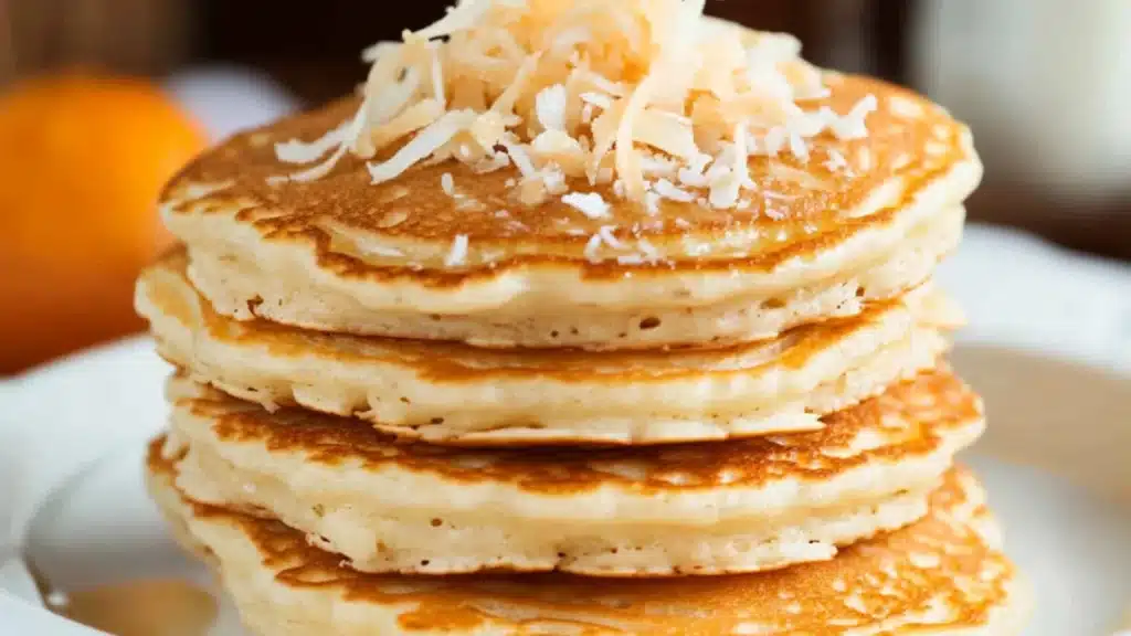 Sweet Coconut Cream Pancakes