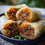 Korean Ground Beef Egg Rolls