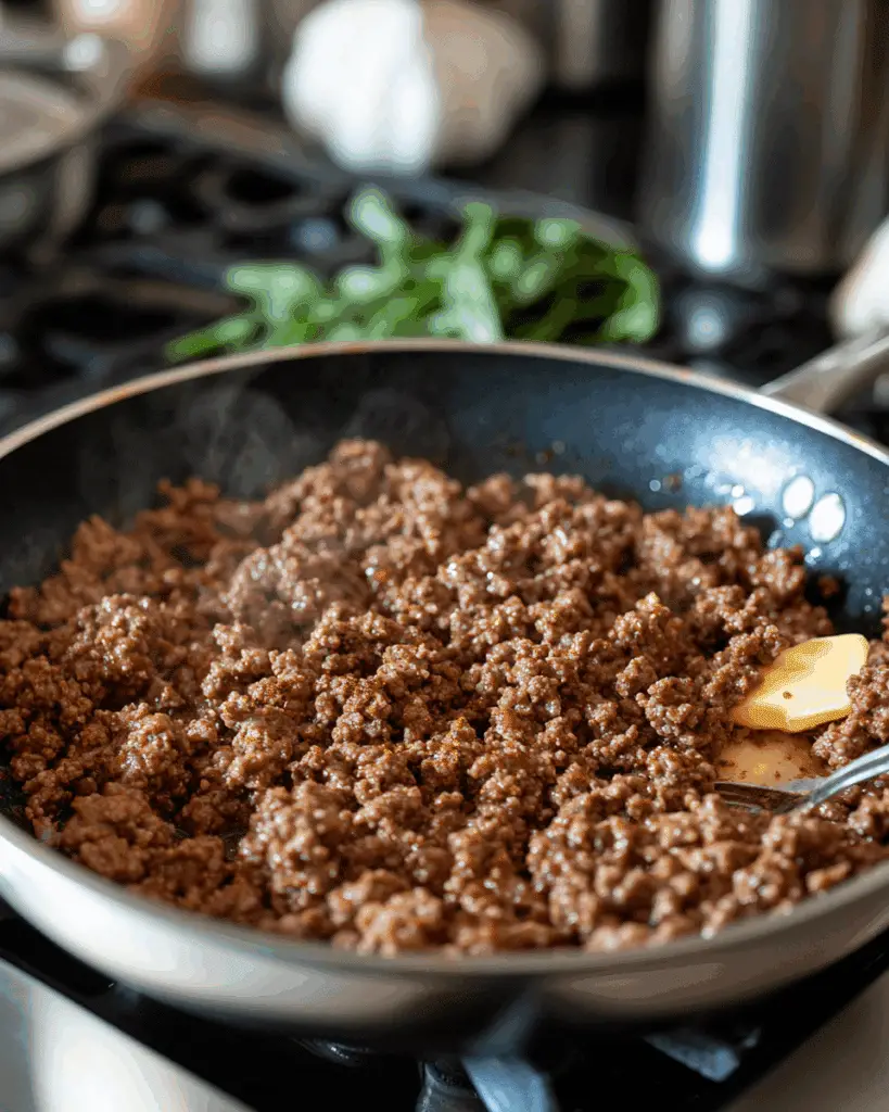 Cheesy Penne with Garlic Butter Ground Beef