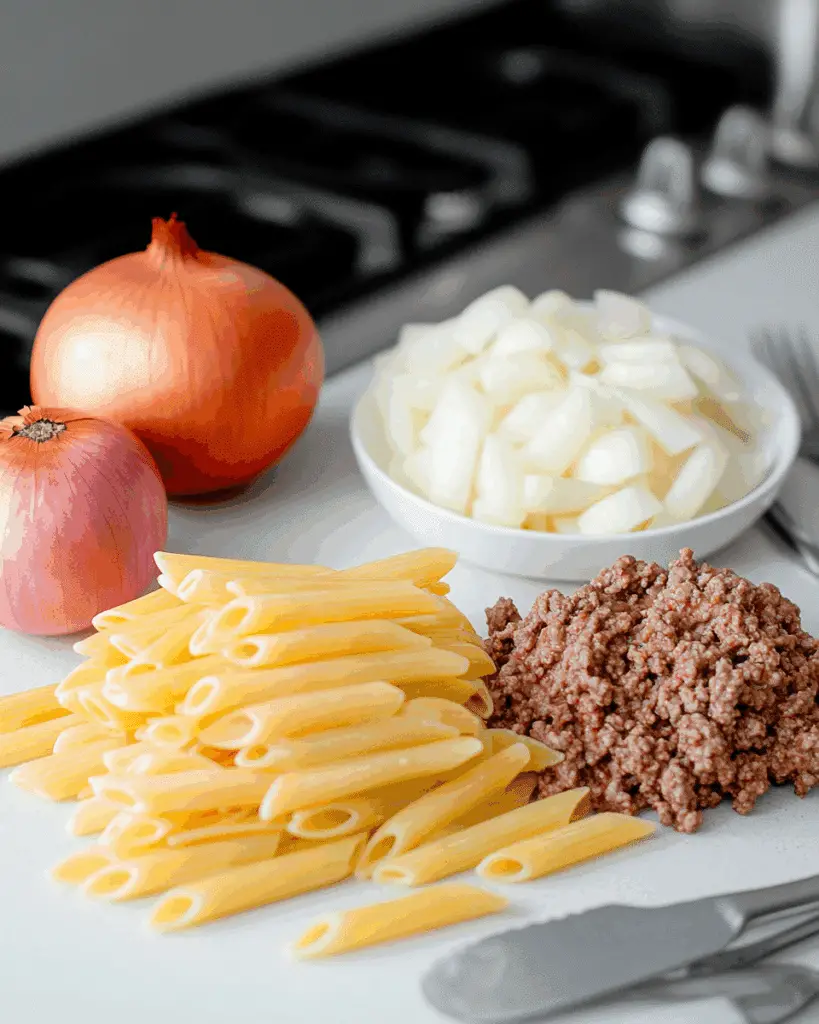 Cheesy Penne with Garlic Butter Ground Beef