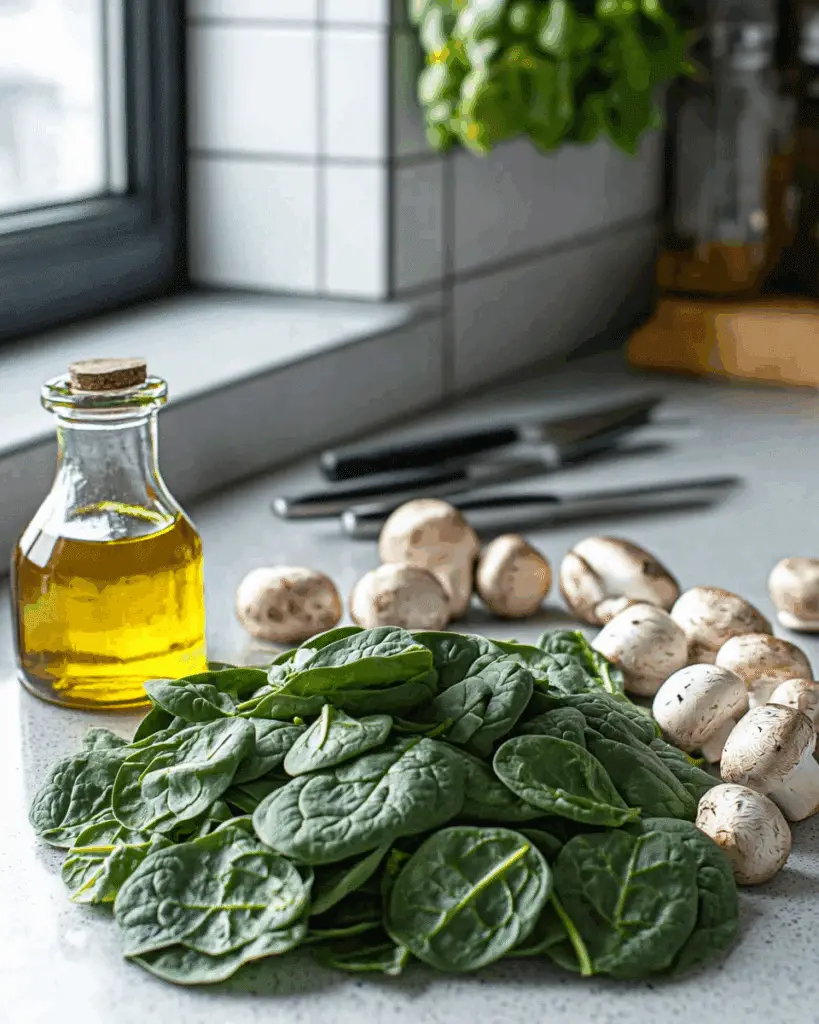 Spinach Mushroom Ricotta Zucchini Boats