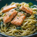 Salmon Pasta with Spinach