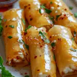 Feta Phyllo Rolls with Chili Honey
