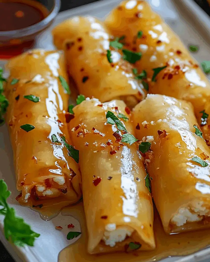 Feta Phyllo Rolls with Chili Honey