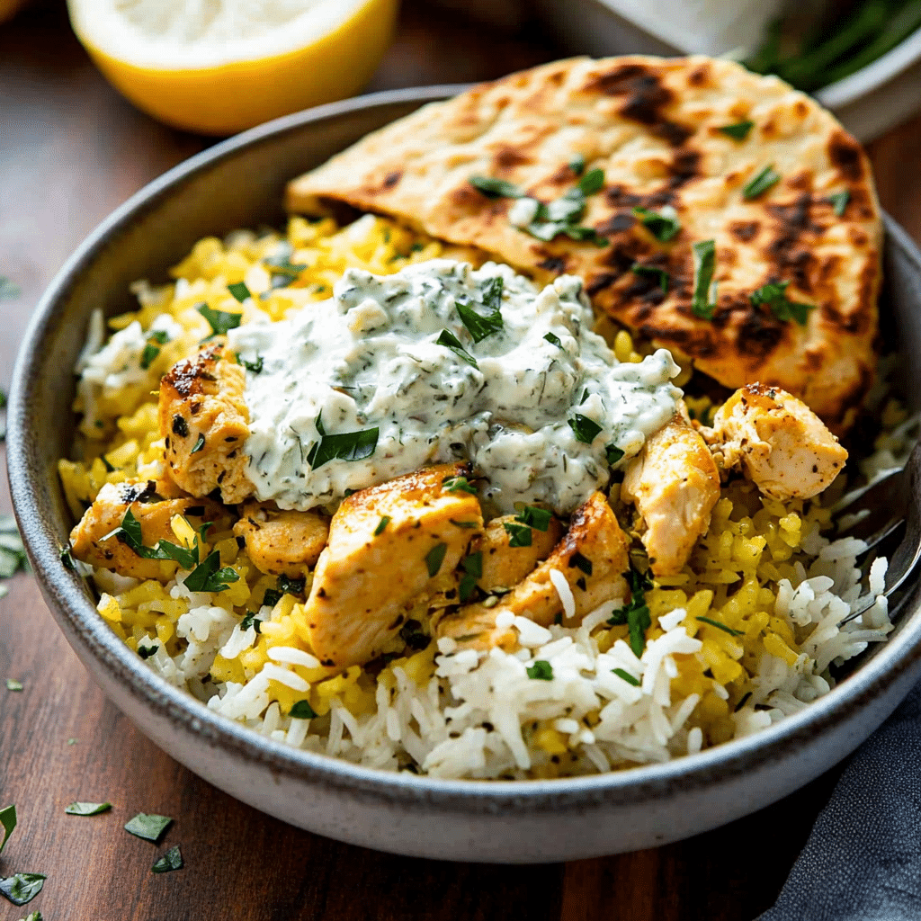 Dump and Bake Chicken Tzatziki Rice