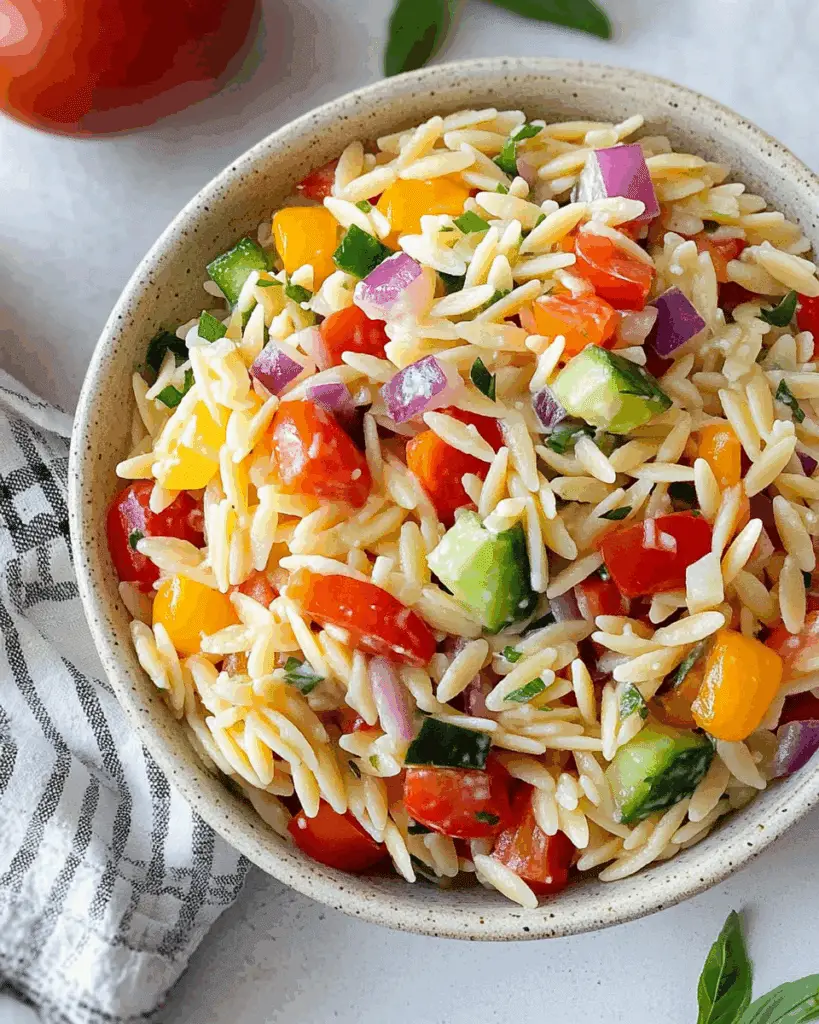 Rainbow Orzo Salad
