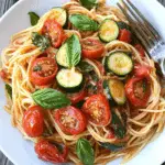 Sautéed Zucchini and Tomatoes with Gluten-Free Spaghetti