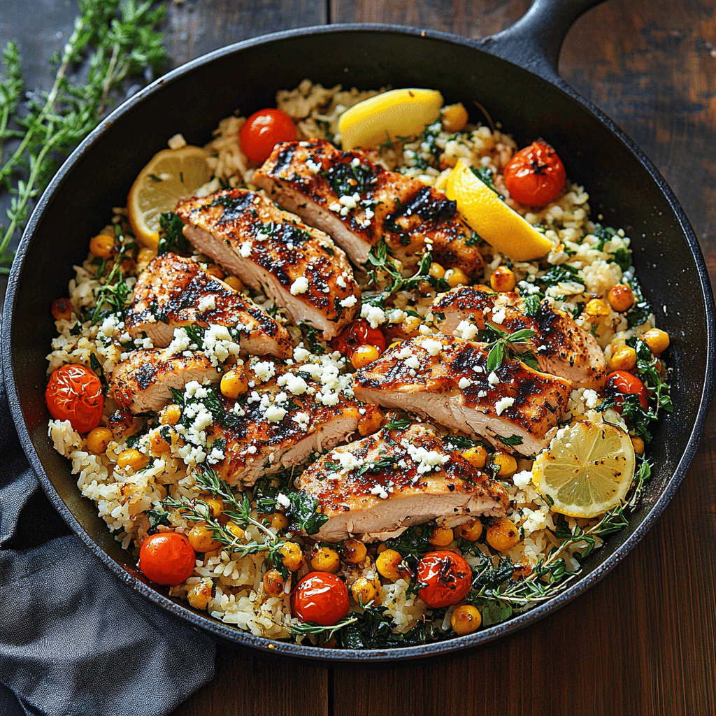 Greek Chicken and Lemon Rice