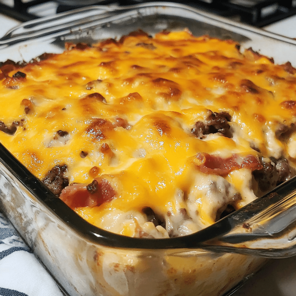 Low-Carb Bacon Cheeseburger Casserole