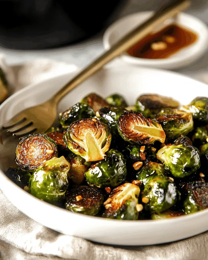 Crispy Brussels Sprouts with Spicy Honey Sauce