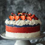 Red, White, and Blue Flag Cake
