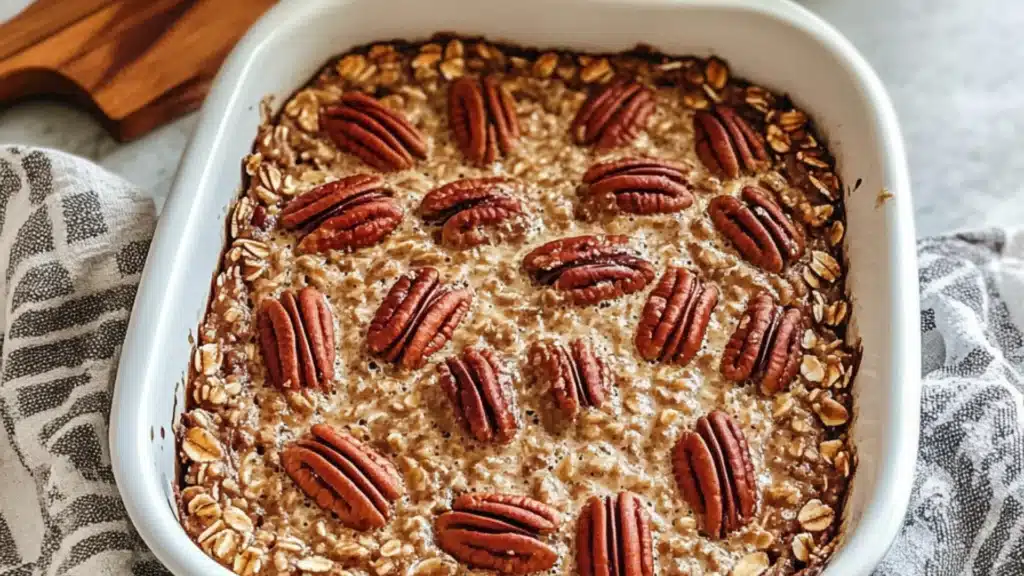 Cozy Pecan Pie Baked Oatmeal