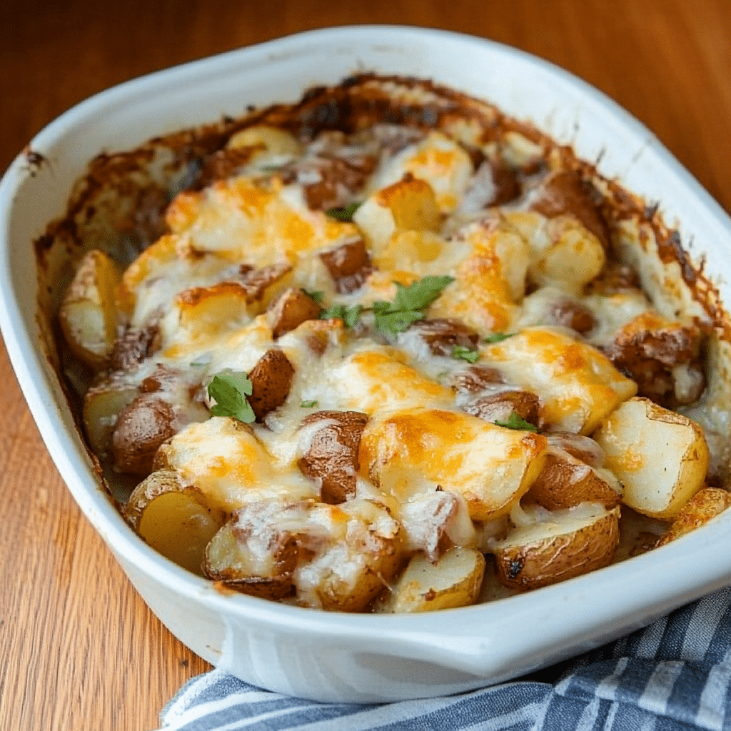 Cheesy Mississippi Mud Potatoes