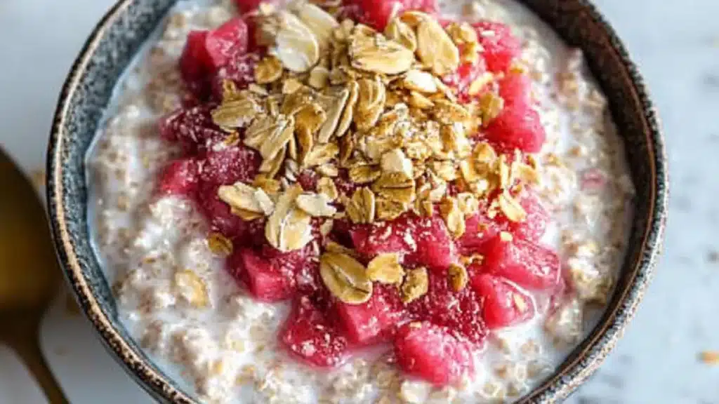 Creamy Rhubarb Overnight Oats