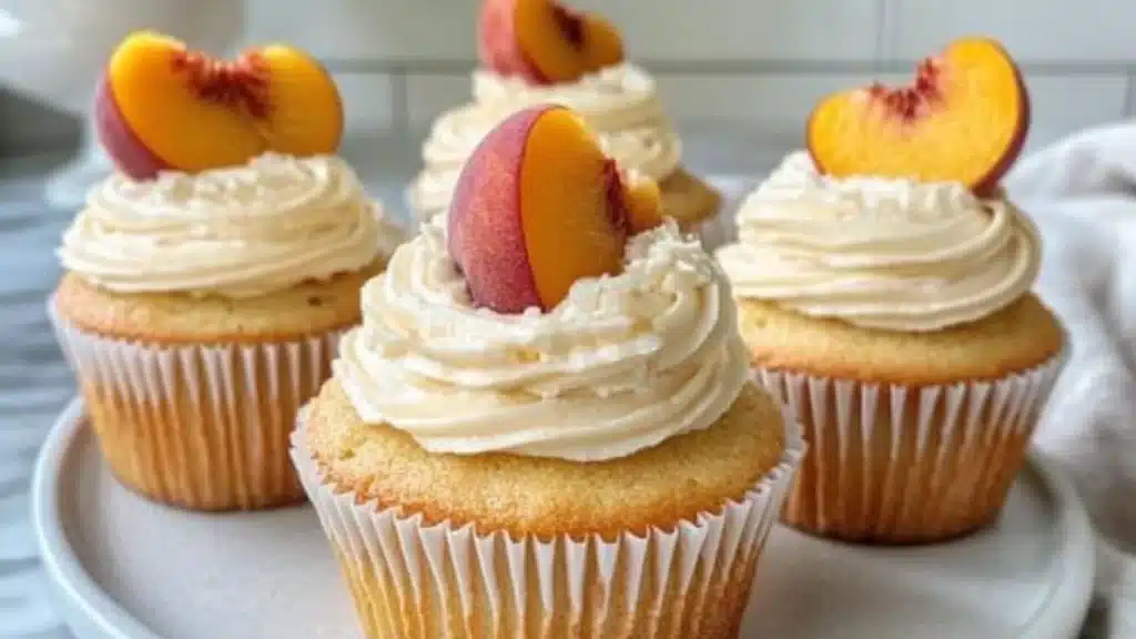 honey peach cream cheese cupcakes