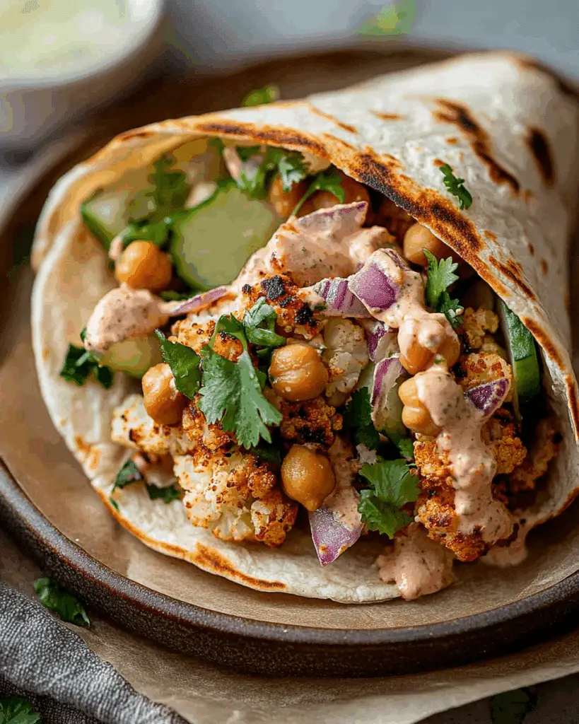 Chili Lime Chickpea Cauliflower Wrap 