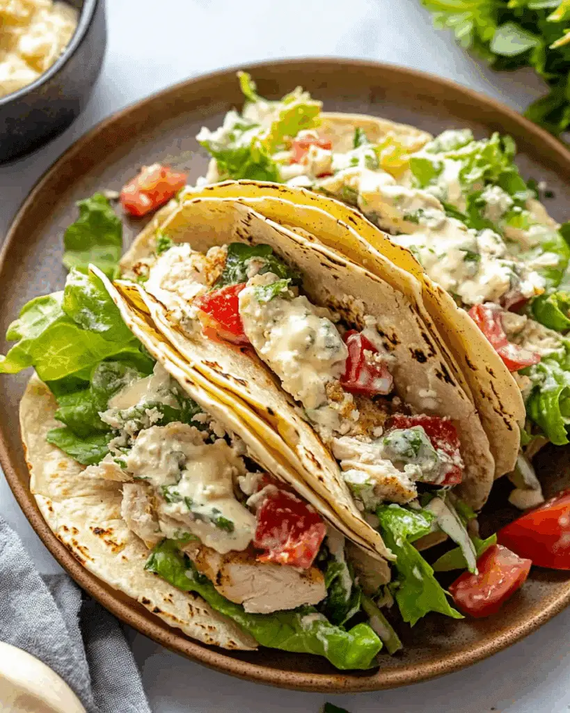 Chicken Caesar Smashed Tacos