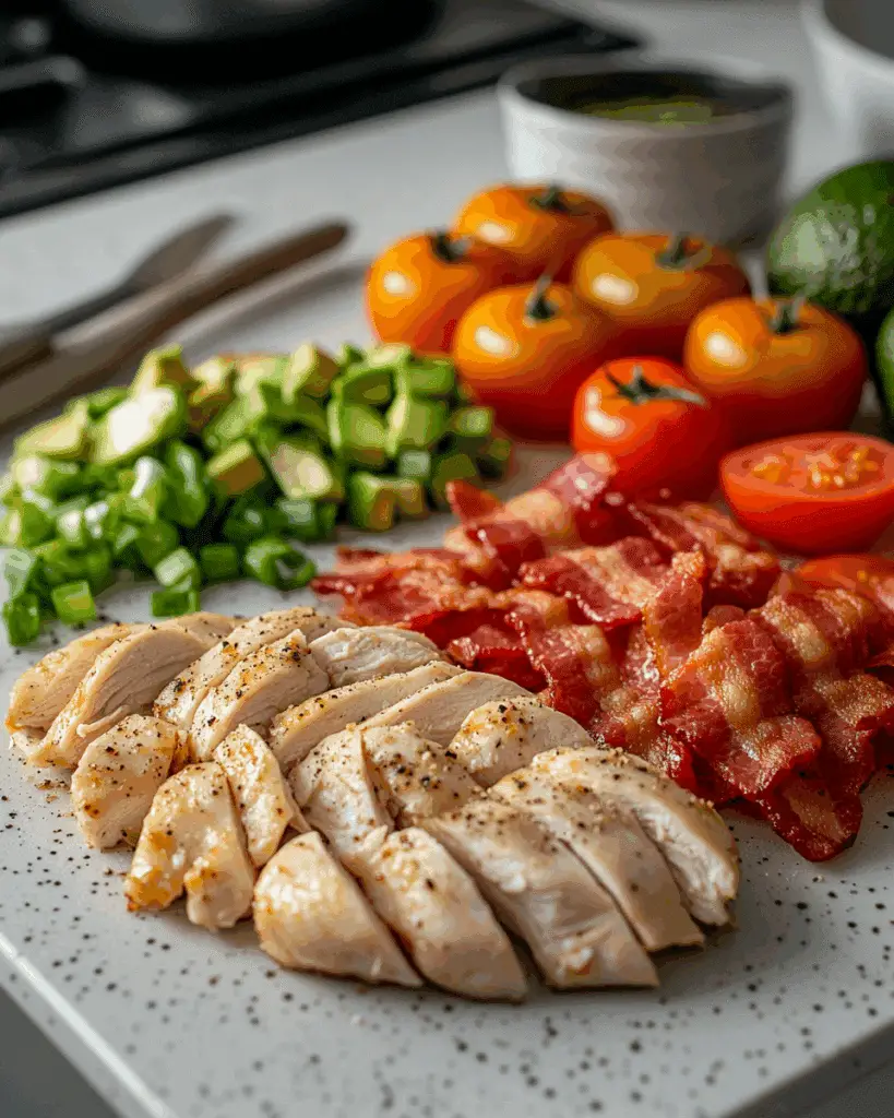 BLT Chicken Salad Lettuce Wraps