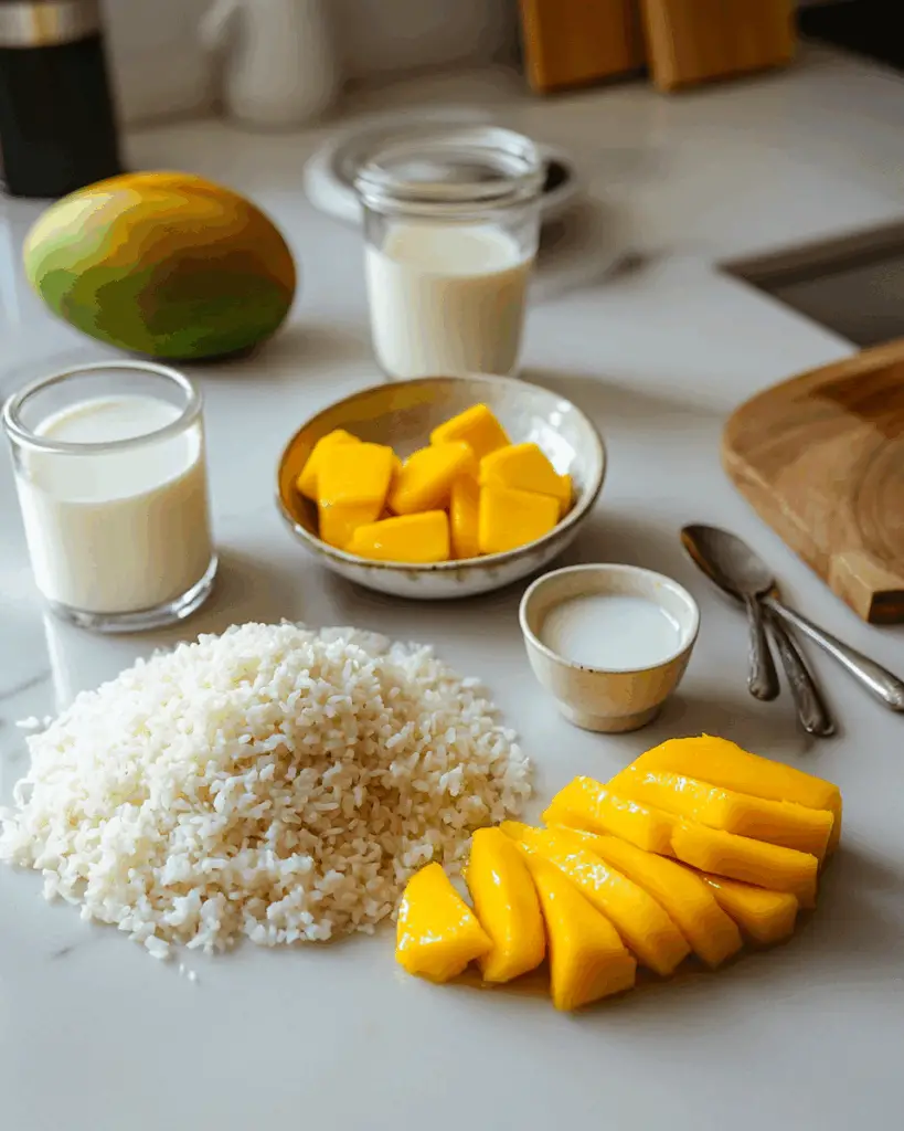 Thai mango sticky rice rolls