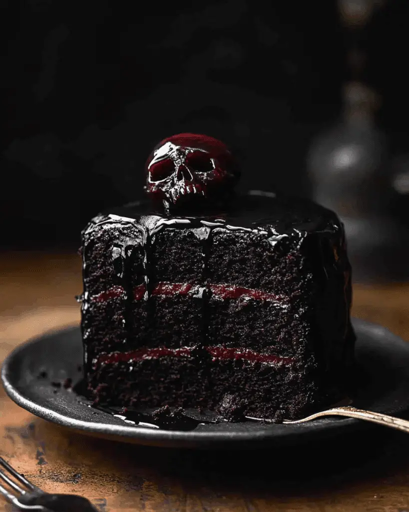 black velvet Halloween cake
