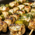 Easy Dill Pickle Ranch Chicken Skewers