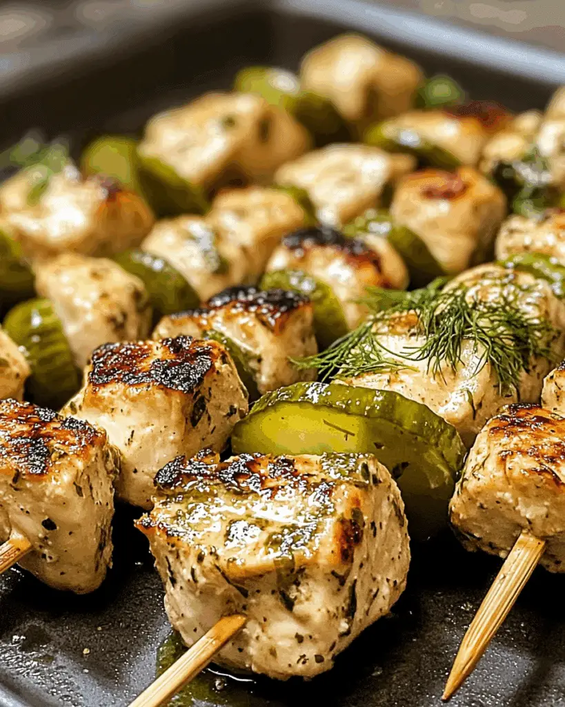 Easy Dill Pickle Ranch Chicken Skewers