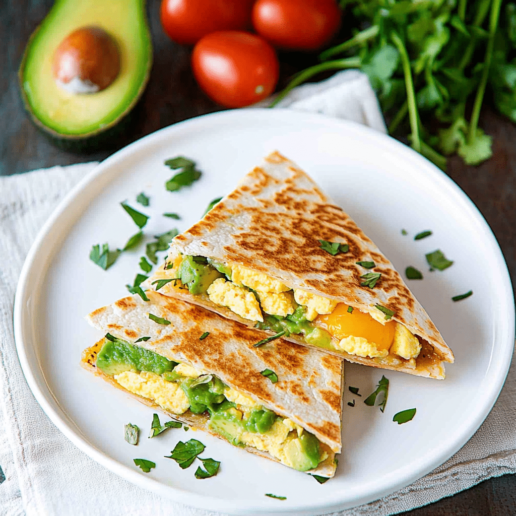 Spinach Avocado Breakfast Quesadilla
