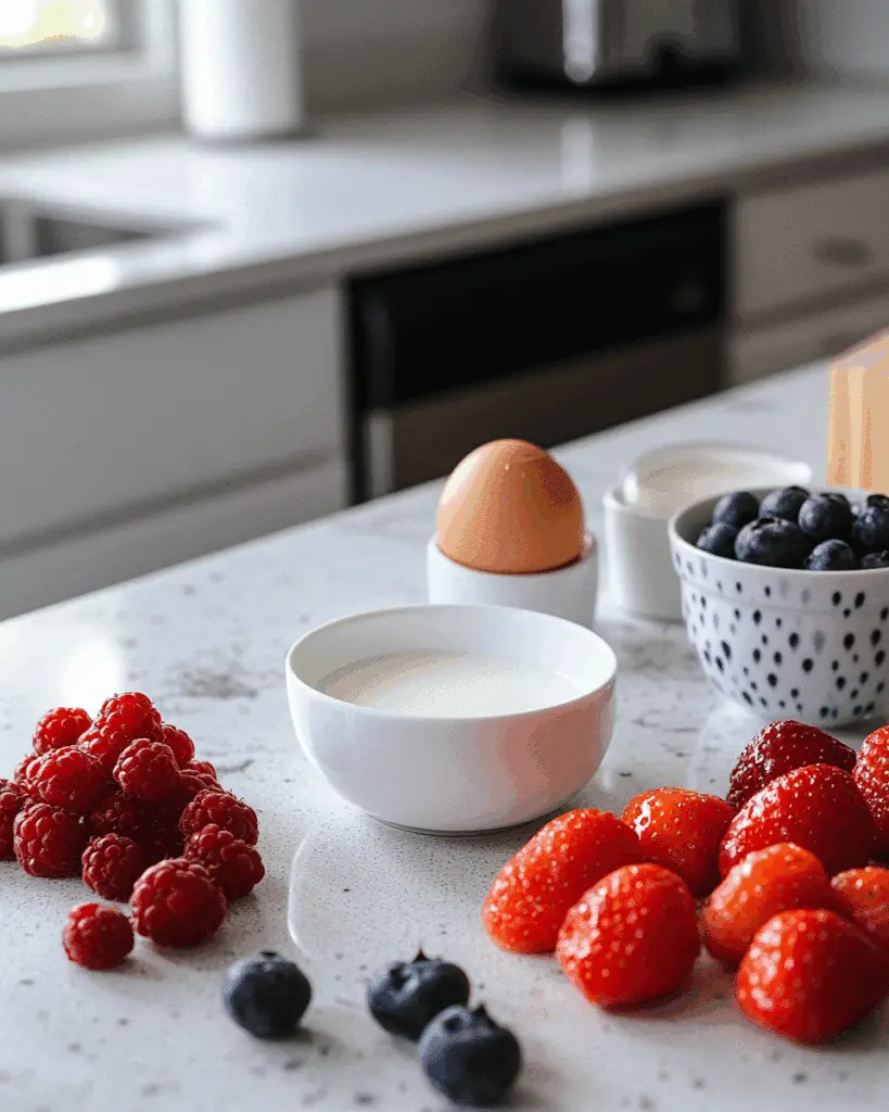 Bavarian cream and berries