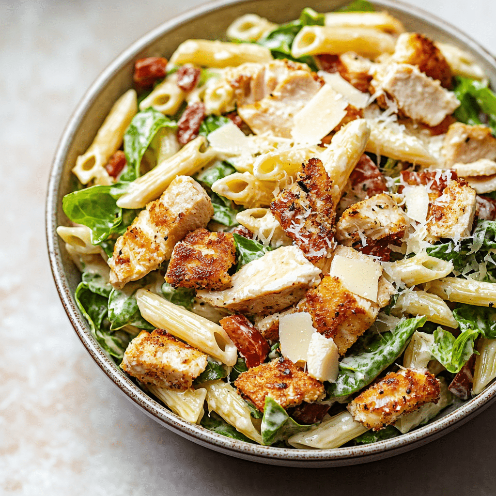 chicken Caesar pasta salad