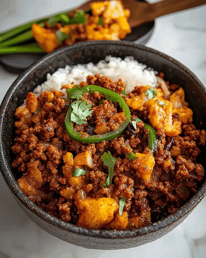 ground beef cauliflower skillet